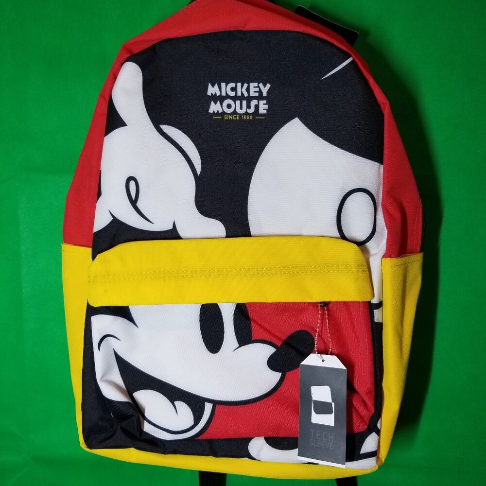 Disney Mickey Mouse BioWorld Red/Yellow Backpack 90 Yrs The True Original 1928